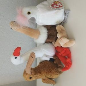 TY Beanie Baby - Beak, Stilts, Stretch, & KuKu